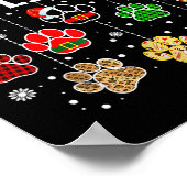 Happy Pawlidays Funny Christmas Hund Paw Xmas Hund Poster (Ecke)