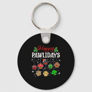 Happy Pawlidays Funny Christmas Hund Paw Xmas Hund Schlüsselanhänger