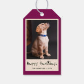 Happy Pawlidays Funny Pun Pet Foto Geschenkanhänger (Vorderseite)