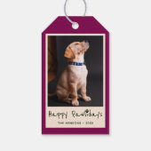 Happy Pawlidays Funny Pun Pet Foto Geschenkanhänger (Rückseite)