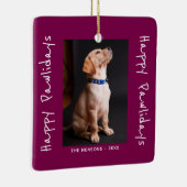 Happy Pawlidays Funny Pun Pet Foto Keramikornament (Rechts)