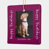 Happy Pawlidays Funny Pun Pet Foto Keramikornament (Links)
