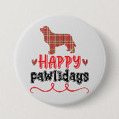 Happy Pawlidays | Funny Word Puff Button (Vorderseite)