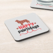 Happy Pawlidays | Funny Word Puff Getränkeuntersetzer (Linke Seite)