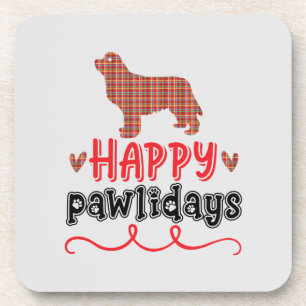 Happy Pawlidays Funny Word Puff Getränkeuntersetzer