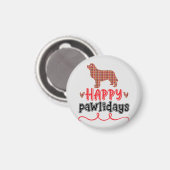 Happy Pawlidays | Funny Word Puff Magnet (Vorderseite/Rückseite)