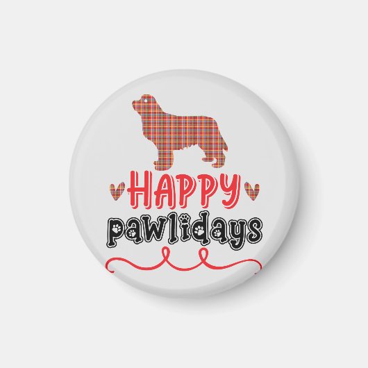 Happy Pawlidays | Funny Word Puff Magnet (Vorne)