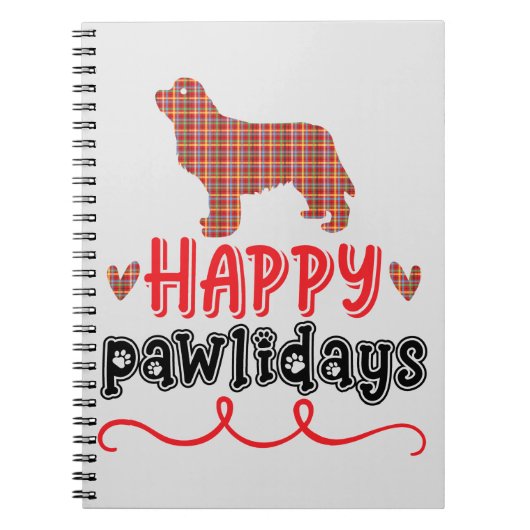 Happy Pawlidays | Funny Word Puff Notizblock (Vorderseite)