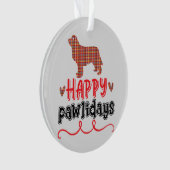 Happy Pawlidays | Funny Word Puff Ornament (Vorderseite)