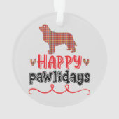 Happy Pawlidays | Funny Word Puff Ornament (Rückseite)