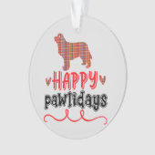 Happy Pawlidays | Funny Word Puff Ornament (Vorderseite)