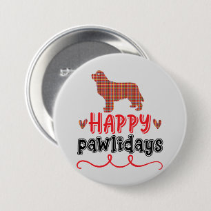 Happy Pawlidays Funny Word Pun Button