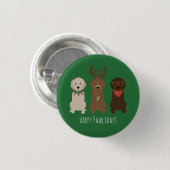 Happy Pawlidays Goldendoodle Weihnachtslicht Button (Vorne & Hinten)