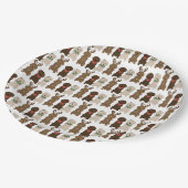 Happy Pawlidays Goldendoodle Weihnachtslicht Pappteller (Schrägansicht)