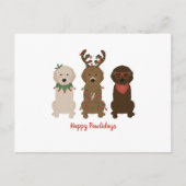 Happy Pawlidays Goldendoodle Weihnachtslicht Postkarte (Vorderseite)