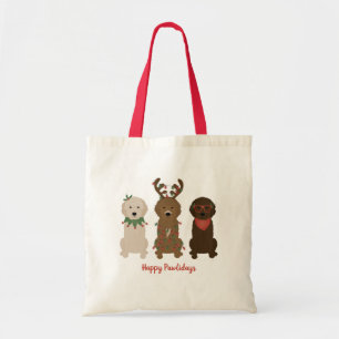 Happy Pawlidays Goldendoodle Weihnachtslicht Tragetasche