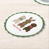 Happy Pawlidays Goldendoodle Weihnachtslicht Untersetzer (angewinkelt)