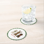 Happy Pawlidays Goldendoodle Weihnachtslicht Untersetzer (Vor Ort)