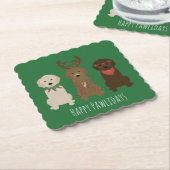 Happy Pawlidays Goldendoodle Weihnachtslicht Untersetzer (angewinkelt)