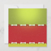 Happy PAWLIDAYS Green & Red Snowy Holiday Foto Einladung (Rückseite)