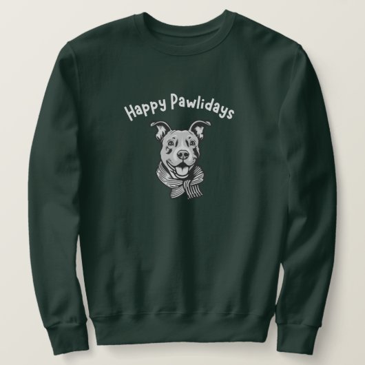 Happy Pawlidays (Happy Pup with Perky Ears) Sweatshirt (Design vorne)