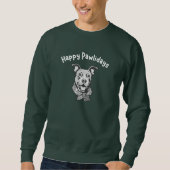 Happy Pawlidays (Happy Pup with Perky Ears) Sweatshirt (Vorderseite)