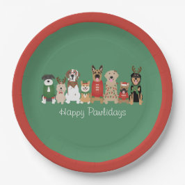 Happy Pawlidays Hunde Red Green Pappteller