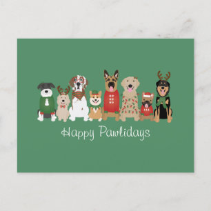 Happy Pawlidays Hunde Red Green Postkarte