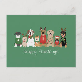 Happy Pawlidays Hunde Red Green Postkarte