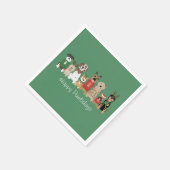 Happy Pawlidays Hunde Red Green Serviette (Ecke)