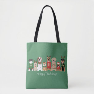 Happy Pawlidays Hunde Red Green Tasche