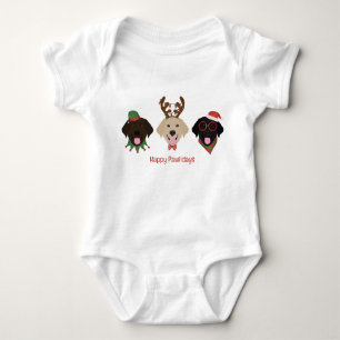 Happy Pawlidays Labrador Retriever Hunde Baby Strampler