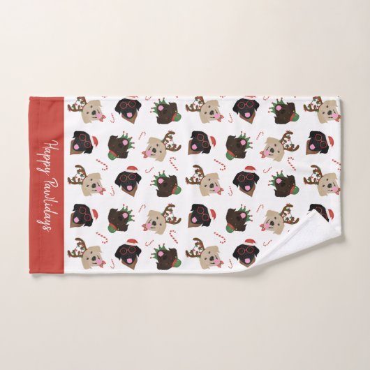 Happy Pawlidays Labrador Retriever Hunde Badhandtuch Set (Handtuch)