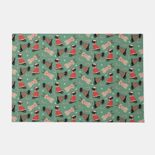 Happy Pawlidays Labrador Retriever Hunde Fußmatte (Vorderseite)