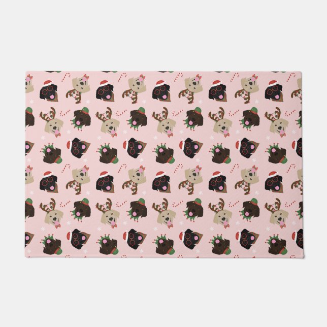 Happy Pawlidays Labrador Retriever Hunde Fußmatte (Vorderseite)