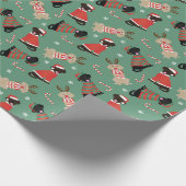 Happy Pawlidays Labrador Retriever Hunde Geschenkpapier (Ecke)