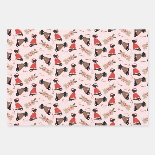 Happy Pawlidays Labrador Retriever Hunde Geschenkpapier Set (Vorderseite 2)