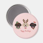 Happy Pawlidays Labrador Retriever Hunde Magnet (Vorderseite/Rückseite)
