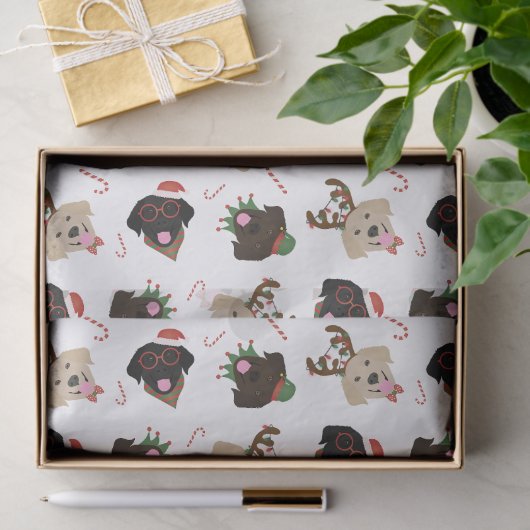 Happy Pawlidays Labrador Retriever Hunde Seidenpapier (Geschenk)