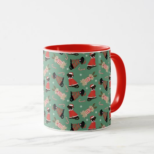Happy Pawlidays Labrador Retriever Hunde Tasse (VorderseiteRechts)