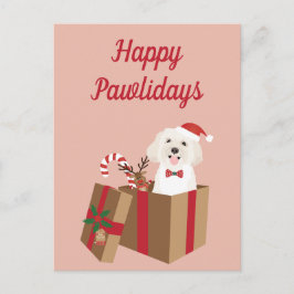 Happy Pawlidays Maltipoo Weihnachtsgeschenk Postkarte