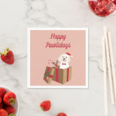 Happy Pawlidays Maltipoo Weihnachtsgeschenk Serviette (Beispiel)
