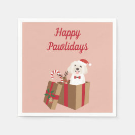 Happy Pawlidays Maltipoo Weihnachtsgeschenk Serviette