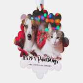 Happy Pawlidays Modern Custom Pet Hund Foto Ornament Karte (Linke Ecke)