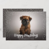 Happy Pawlidays Niedlich Hund Foto Weihnachten (Vorne/Hinten)
