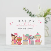 Happy Pawlidays Niedlich Hund Weihnachten (Stehend Vorderseite)