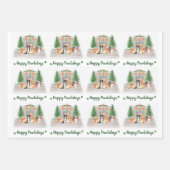 Happy Pawlidays Niedlich Hunde Hund über Weihnacht Geschenkpapier Set (Vorderseite 2)