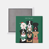Happy Pawlidays Niedliche Weihnachten Magnet (Vorderseite/Rückseite)