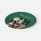 Happy Pawlidays Niedliche Weihnachten Pappteller (Schrägansicht)