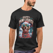 Happy Pawlidays Nova Scotia Duck Toller Weihnachte T-Shirt (Vorderseite)